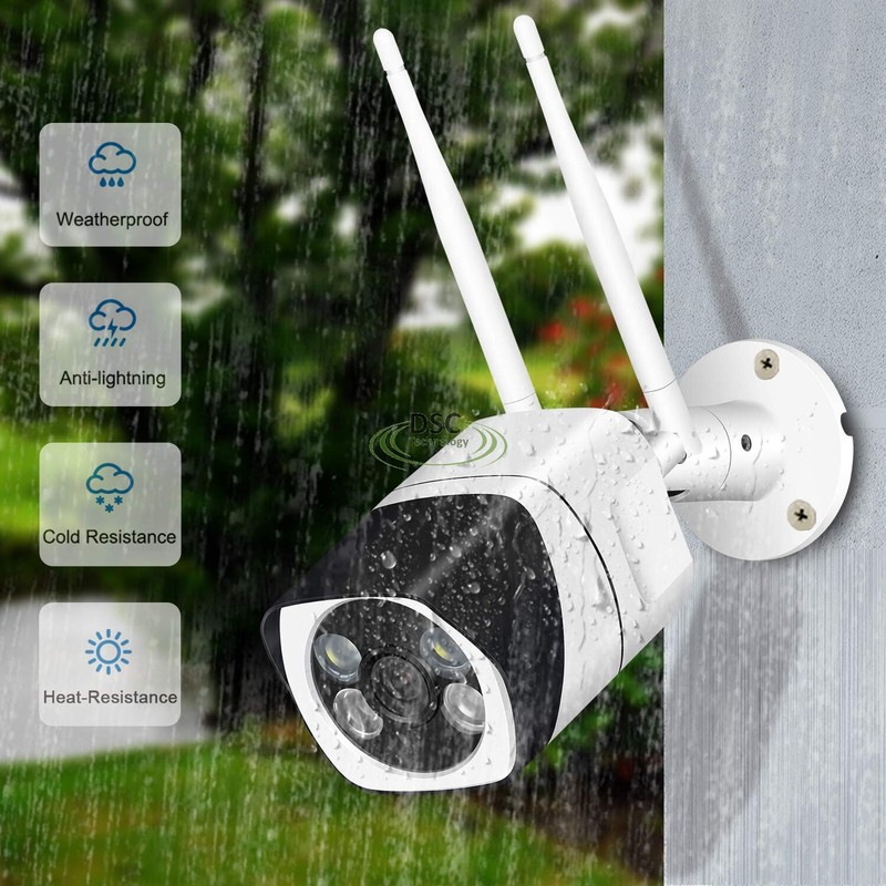 Outdoor Security Camera, 1080P/5MP Wifi Bullet Surveillance Camera Two-Way Audio gallery