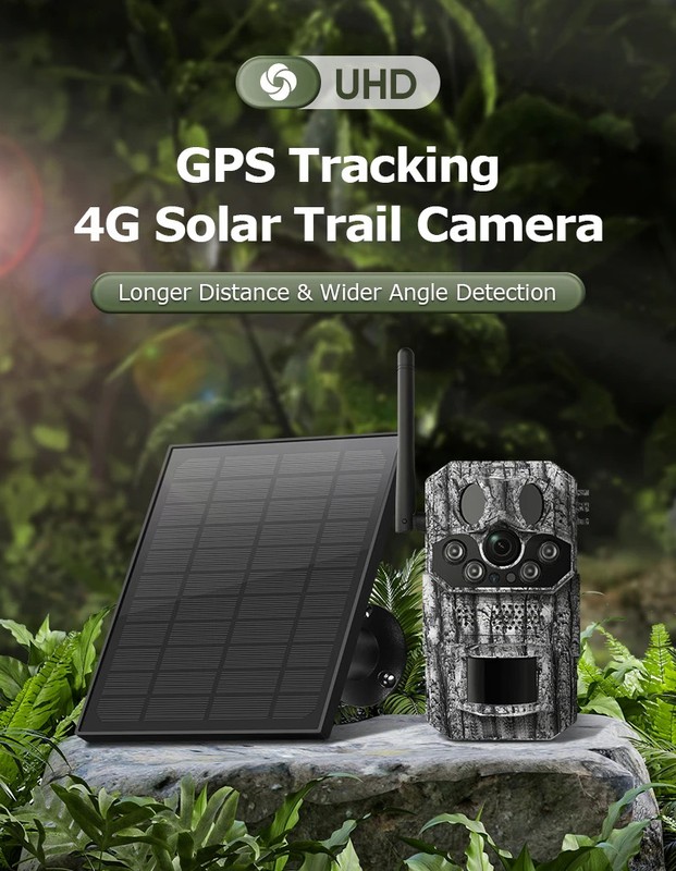 2PCS 4G LTE Cellular Trail Camera 5MP Solar Hunting Camera Night Vision gallery