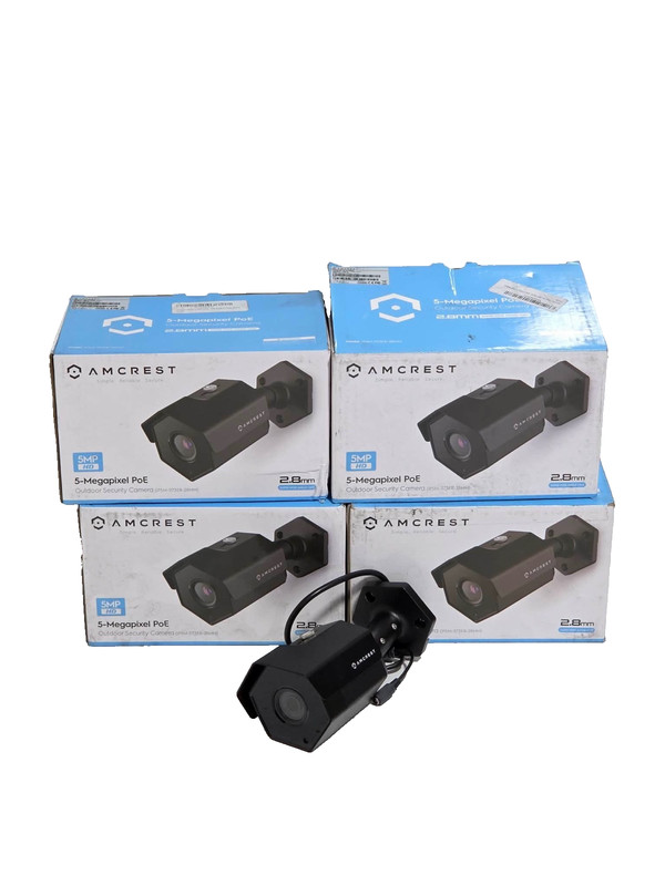 Lot of 4 AMCREST 5MP HD 5-MEGAPIXEL POE IP5M-1173EB-28MM OUTDOOR CAMERA NEW!
