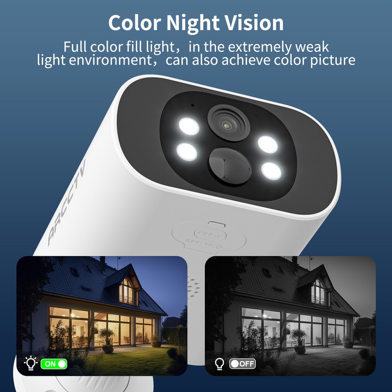 ARCCTV 4MP Wireless Solar Security Camera System Outdoor Home Audio 4 Camera Kit gallery