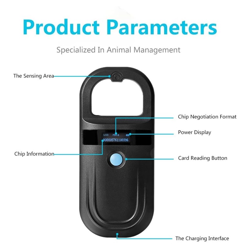 Microchip Reader Pet ID Scanner Handheld Animal Tag Recognition Chip Tracker gallery