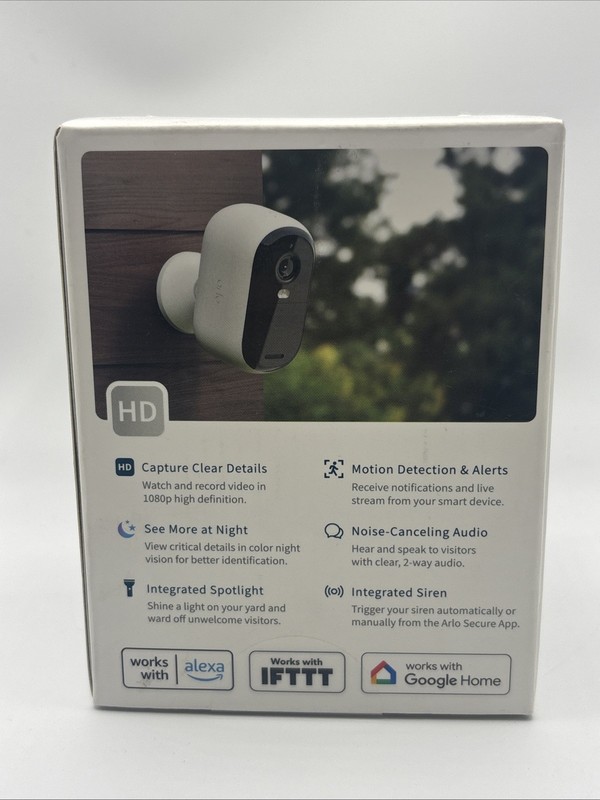 Arlo Essential Outdoor Camera 2nd Generation HD White VMC2050 Color Night Vision gallery