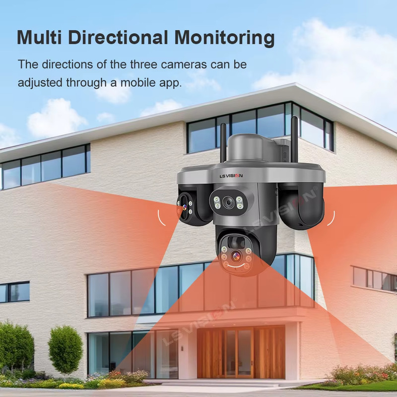 15MP 4G/WiFi Solar Camera Three Screens 10X Zoom Outdoor Surveillance Cameras Se gallery