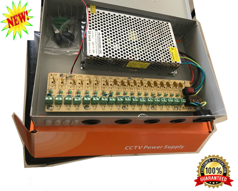 New 12V 20A 18P Plug in Play Heavy duty Power Box Distribution box CCTV Camera gallery