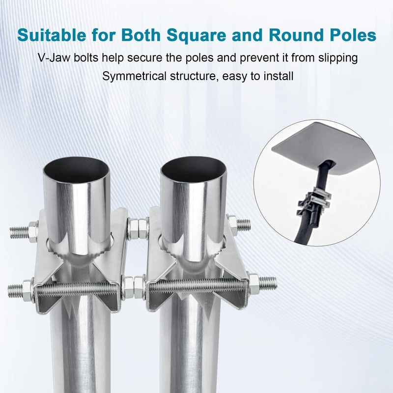 4 Pack Antenna Mast Clamp 2 inch Pole to Pole Mounting Kits Heavy Duty Mast to M gallery