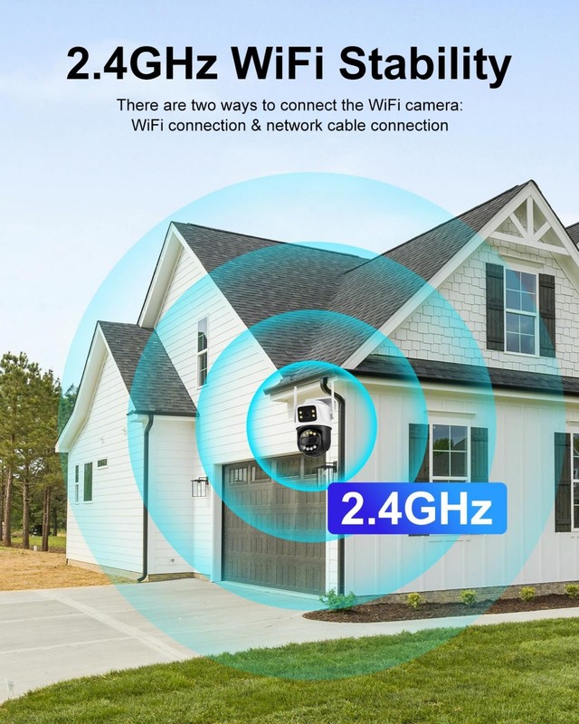 6MP Dual Lens WiFi Outdoor Security Camera, PTZ 355° Pan, 90° Tilt, Night Vision gallery