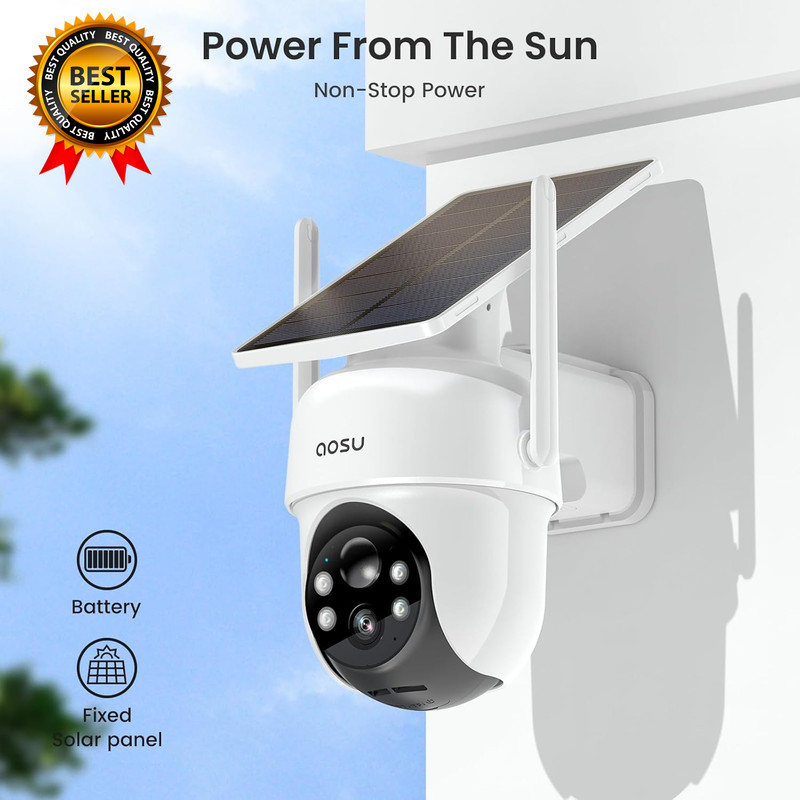 Security Cameras Outdoor Wireless 4 Cam-Kit No Subscription Solar-Powered Home gallery