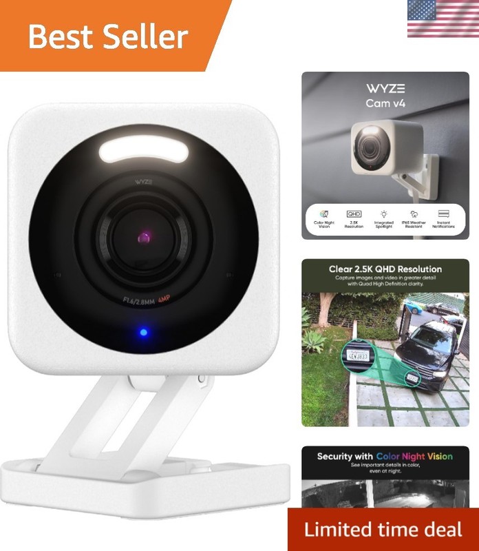 2.5K Outdoor/Indoor Camera with Night Vision & Two-Way Audio for Home Security