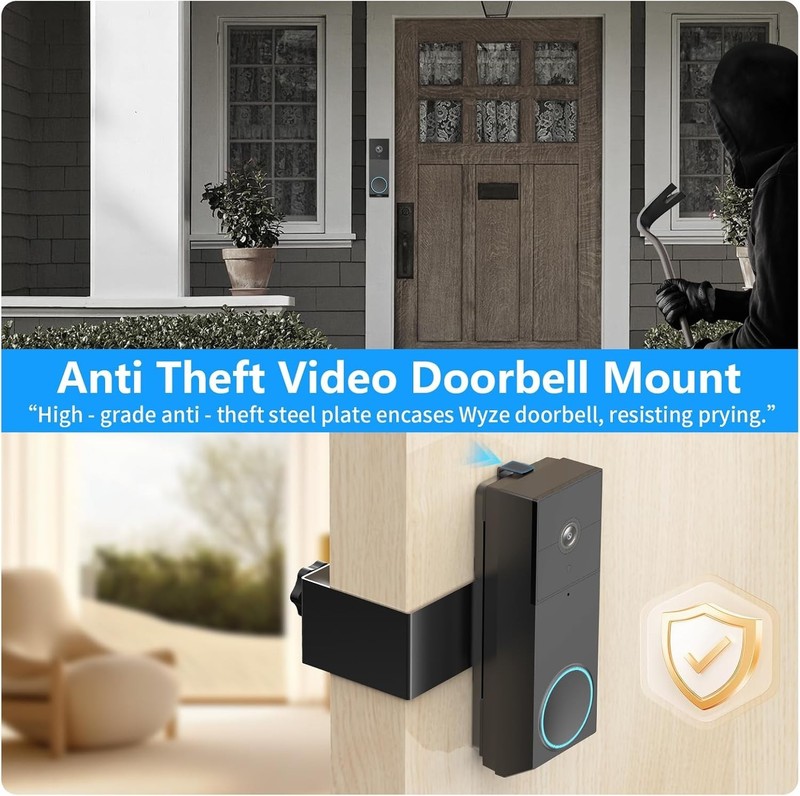 Anti-Theft Door Mount for Wyze Duo Cam Doorbell Only, No-Drill Wyze Doorbell ... gallery