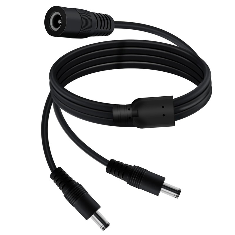 DC Splitter Cable 5.5×2.1mm 2 Way Splitter 5V-24V 3A 1 Female 2 Male 40 Cm
