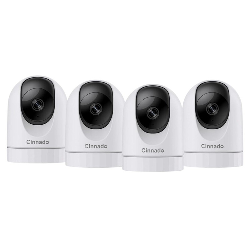 Cinnado D1 2K Security Camera 4 Pack 360° WiFi Indoor Pan Tilt Night Vision New