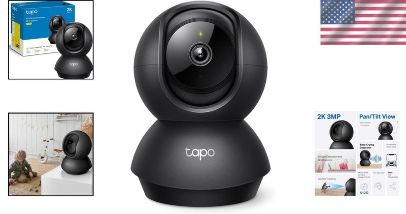 C211 2K Indoor Security Cam with Instant Alerts & Cloud Storage Options - Black gallery