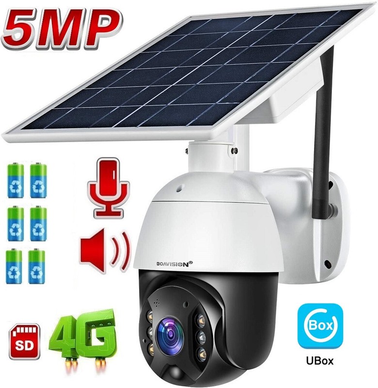 5MP 4G LTE Network Mobile Security Camera Battery Solar Powered S10-4G-5MP