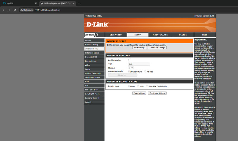 D-LINK DCS-5020L Wireless Cloud Security Camera N Day/Night Pan/Tilt *READ DESC* gallery