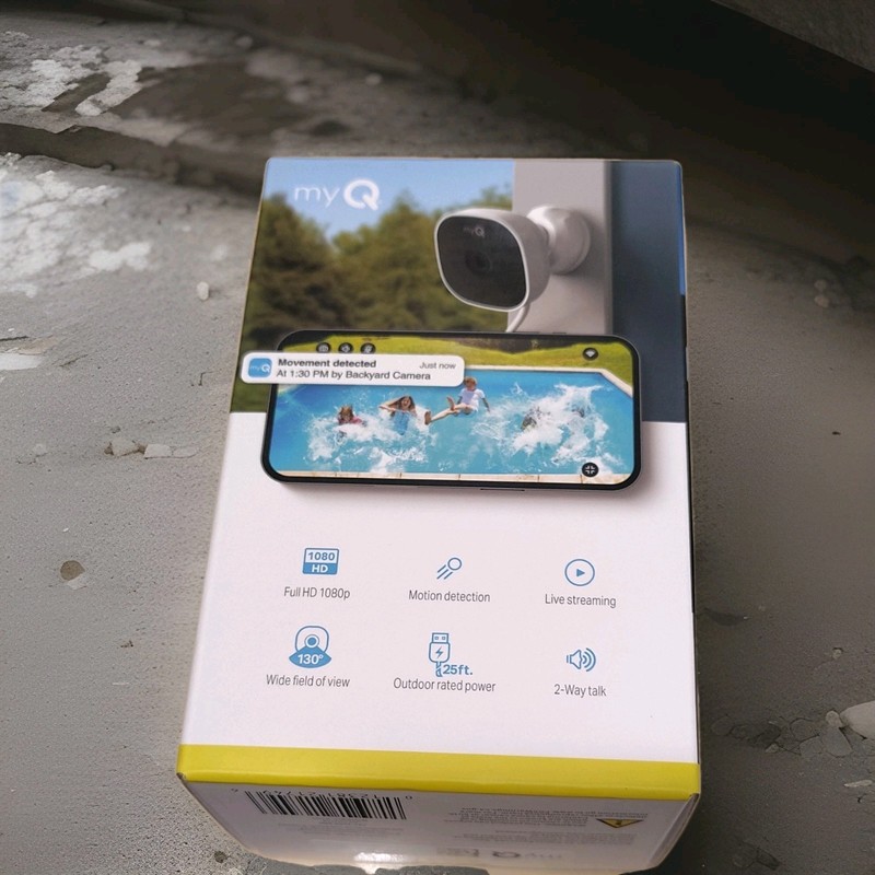 myQ Smart Outdoor Wired Camera 1080p FHD Wi-Fi Two-Way Audio Motion Weather