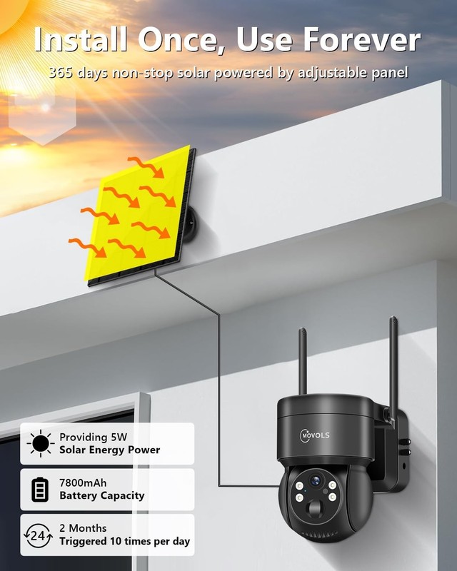 4G LTE Solar Security Camera 360 Days Data No WiFi Needed gallery