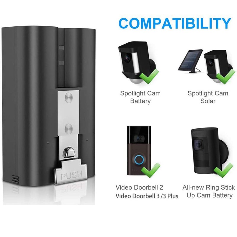Rechargeable Ring Battery for Video Doorbell Camera 2/3/4 Spotlight Camera 3.65V gallery