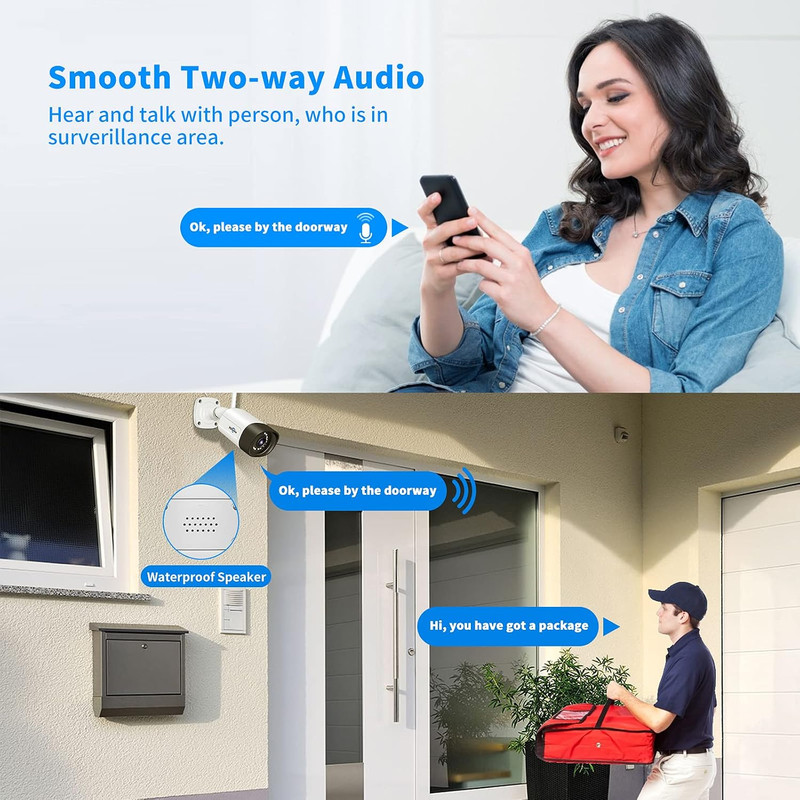 Hiseeu 2PCS 5MP, 2-Way Audio Cameras for Home Security, Outdoor Surveillance Cam gallery