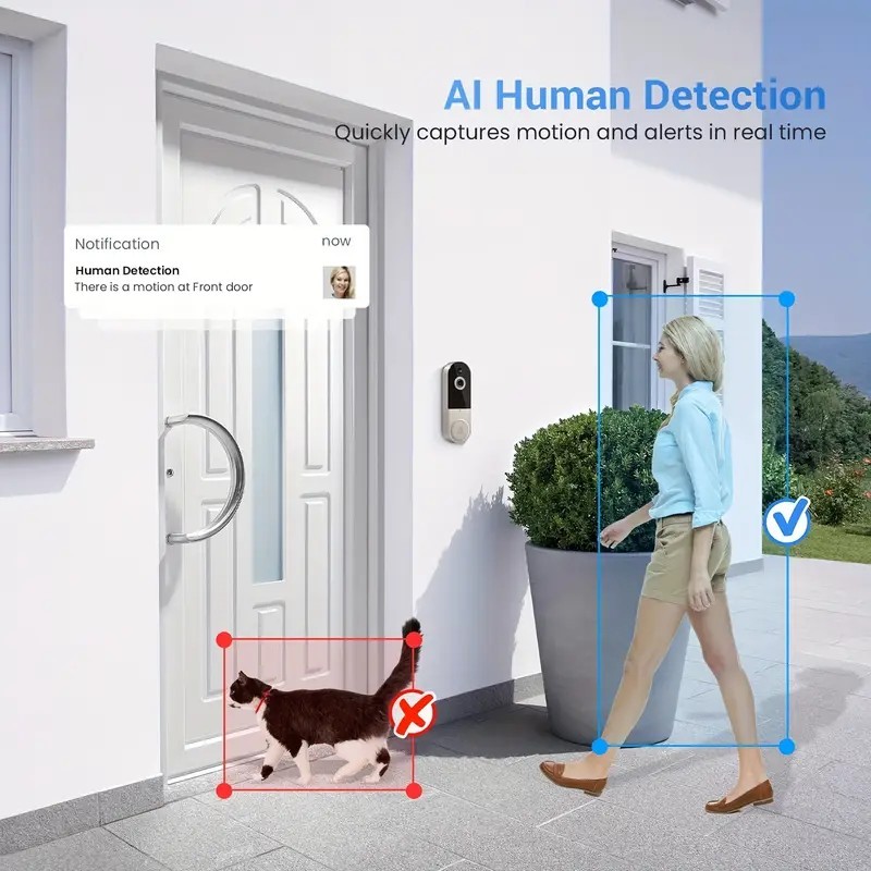1080p Wireless Video Doorbell Camera with Chime, AI Detection & 2 Way Audio gallery