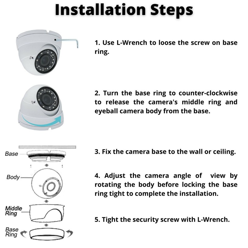 HD 1080p Indoor Outdoor TVI CVI AHD Analog CCTV Security Dome Camera 10 Pack gallery