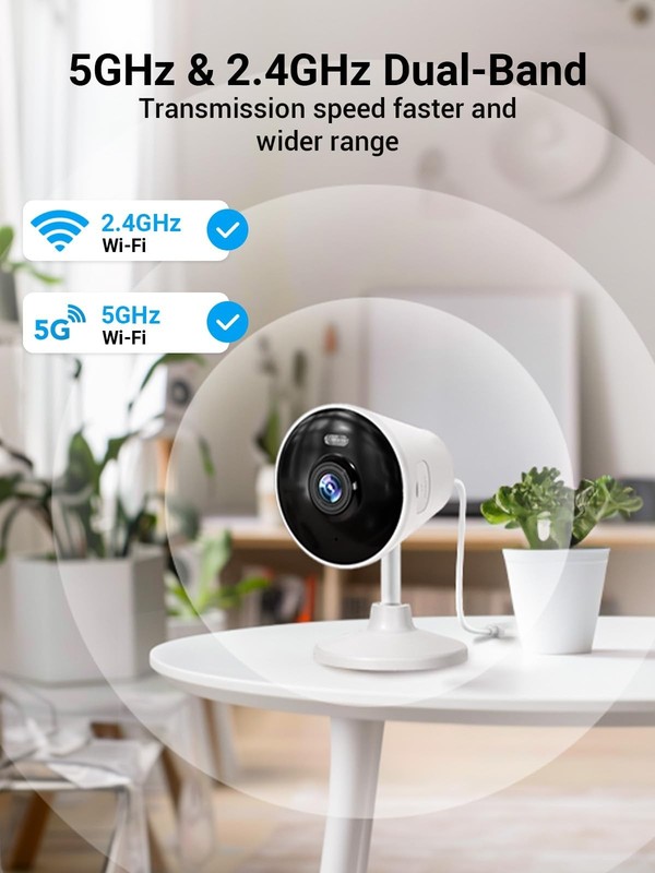 Indoor/Outdoor Wi-Fi Security Camera 5G/2.4G, Color Night Vision, 2-Way Audio, 2 gallery
