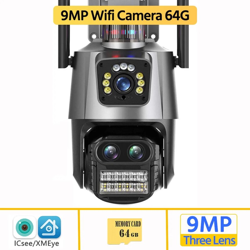 9MP WiFi Camera Outdoor Security PTZ Auto Tracking CCTV Video Surveillance NVR gallery