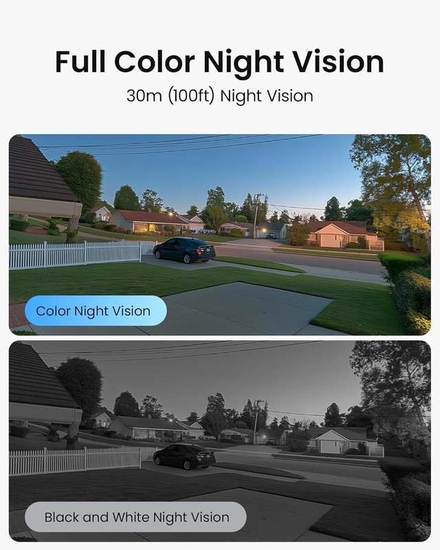 ZOSI 4Pack 5MP 3K PoE PTZ Camera Outdoor AI Vehicle Detection Color Night Vison gallery