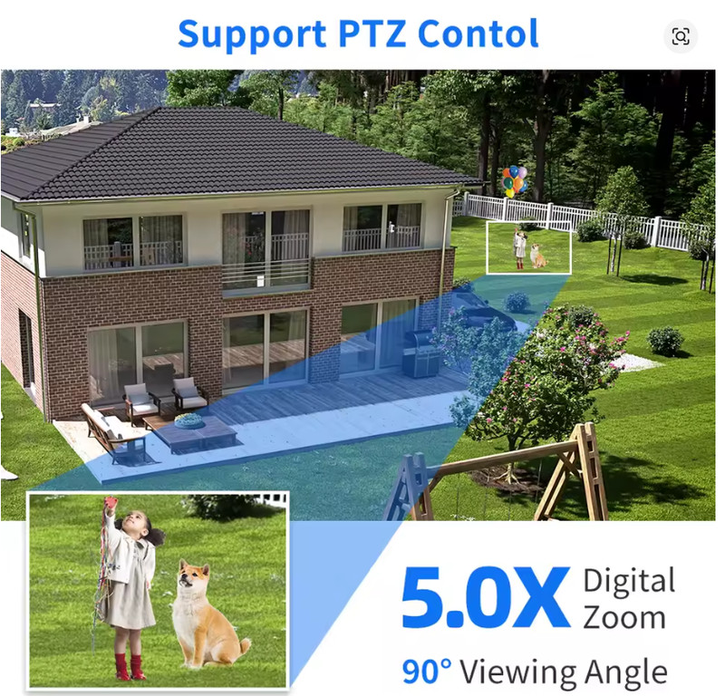 Hiseeu 8MP 4K PTZ Wifi Camera 5x Digital Zoom Ai Human Detect Auto Tracking ONVI gallery