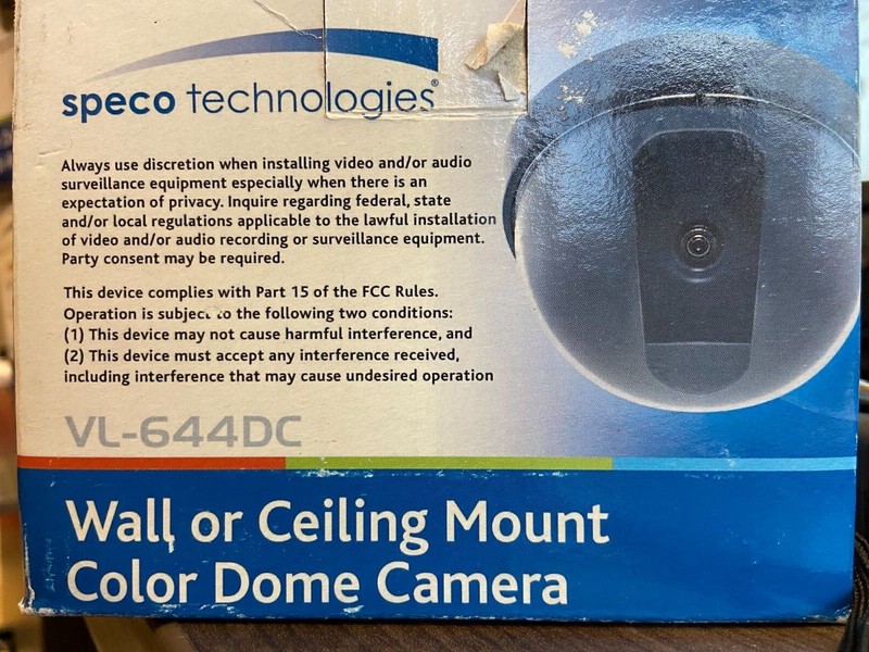 Speco Technologies VL-644DC Wall or ceiling mount dome camera