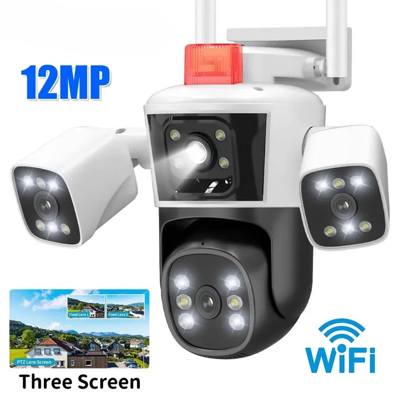 12MP Panoramic Wifi Camera PTZ Outdoor Security Auto Tracking Surveillance CCTV