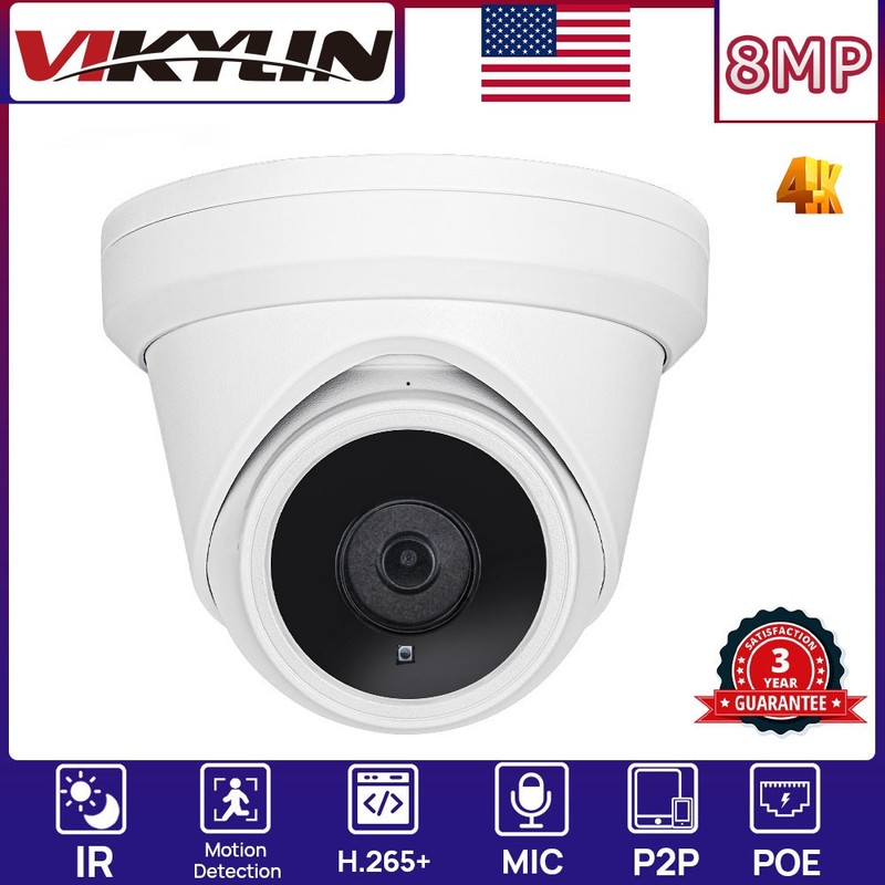VIKYLIN CCTV Mini Night Version POE 8MP 4K Security Camera ONVIF Outdoor/Indoor gallery