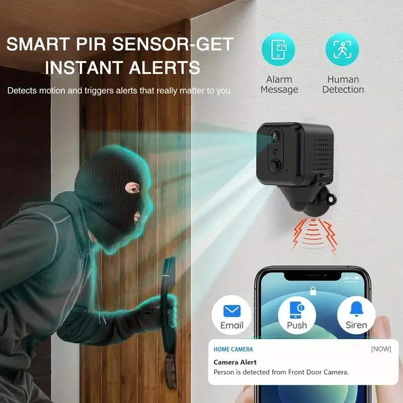 1pc 3MP Mini Camera Wireless Security Camera Indoor/Outdoor Camera Wifi Surveill gallery