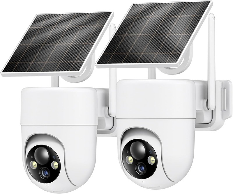Solar-Powered 2K Outdoor Security Cameras with 360° Webcam Style & Night Vision gallery