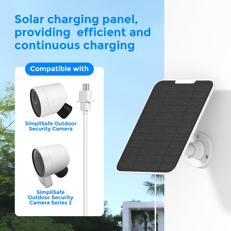 4W Solar Panel Compatible with Simplisafe Outdoor Security Camera and Series 2, gallery