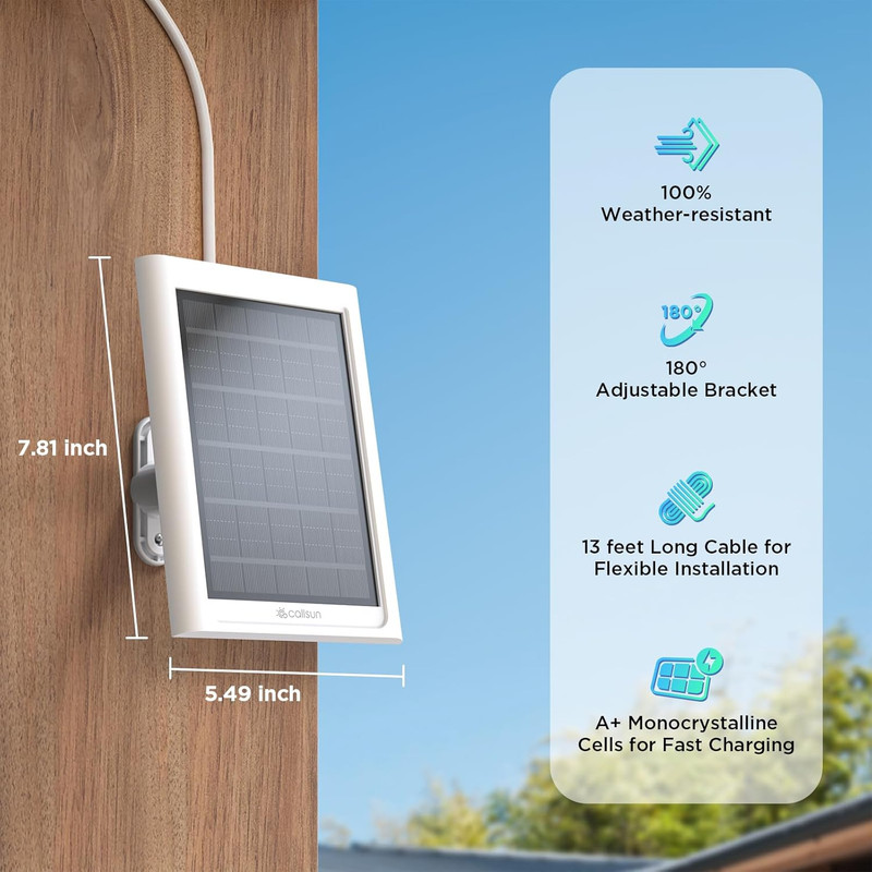 Solar Panel for Ring Camera, Compatible with Ring Stick up Cam Battery/Pro and S gallery