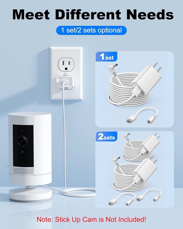 Indoor/Outdoor Power Adapter for Ring Stick up Cam Battery/Plug-In, Ring Spotlig gallery