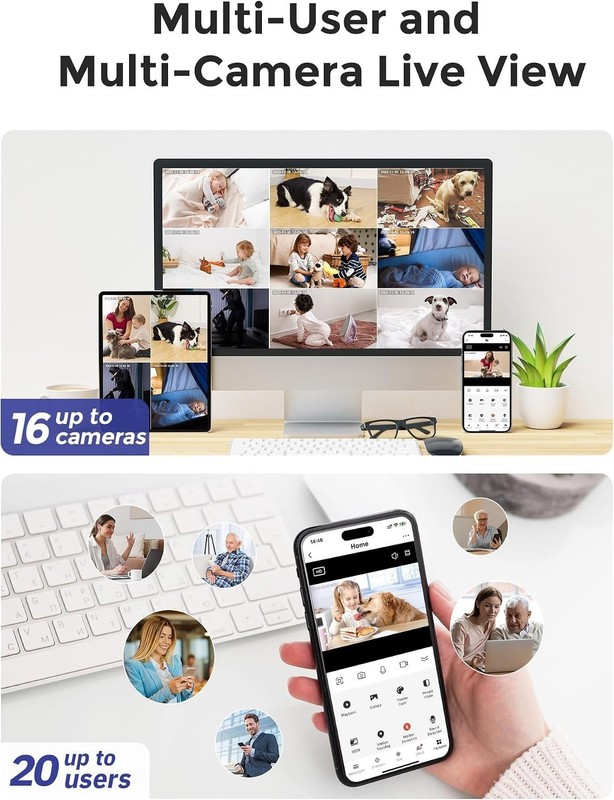 3K 5MP Indoor Pan/Tilt Security Camera with Auto-Focus,Ideal for Baby Monitor... gallery