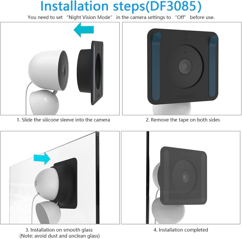 Window Mount for 2nd Generation Google Nest Cam Indoor Wired, Black gallery
