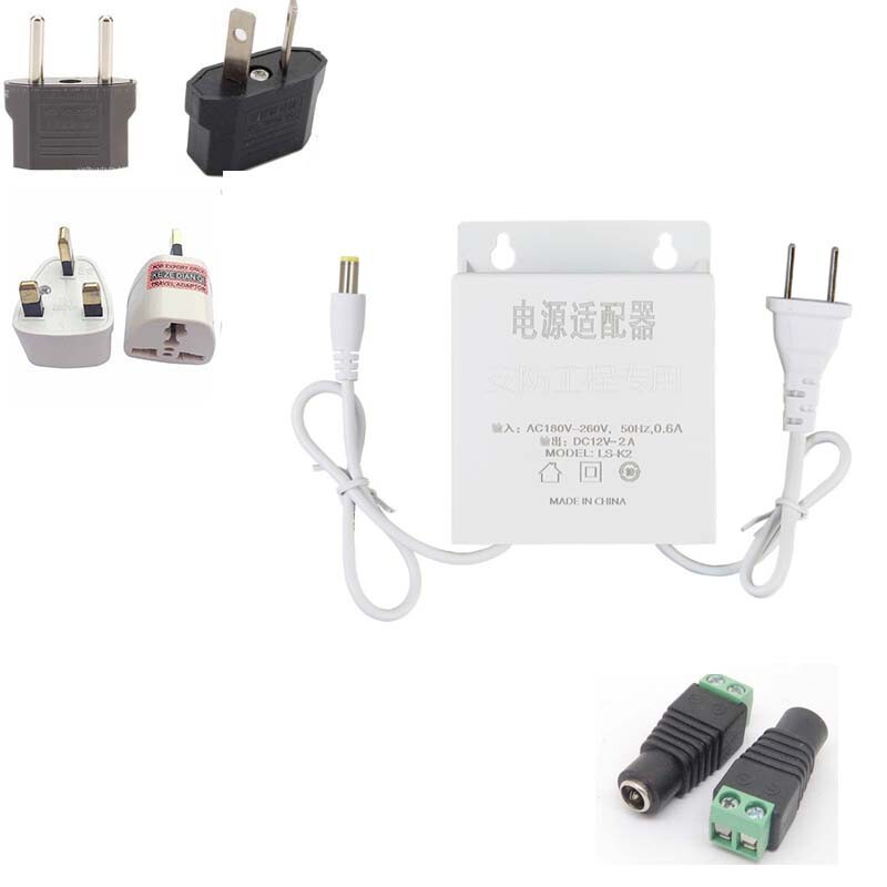 Waterproof Outdoor Power Adapter DC 12V 2A Supply Adapter For CCTV Camera whitet gallery