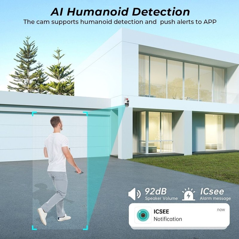 8MP 4K Dual Lens Dual Screen IP Camera PTZ Wifi CCTV Security Camera With Alarm gallery
