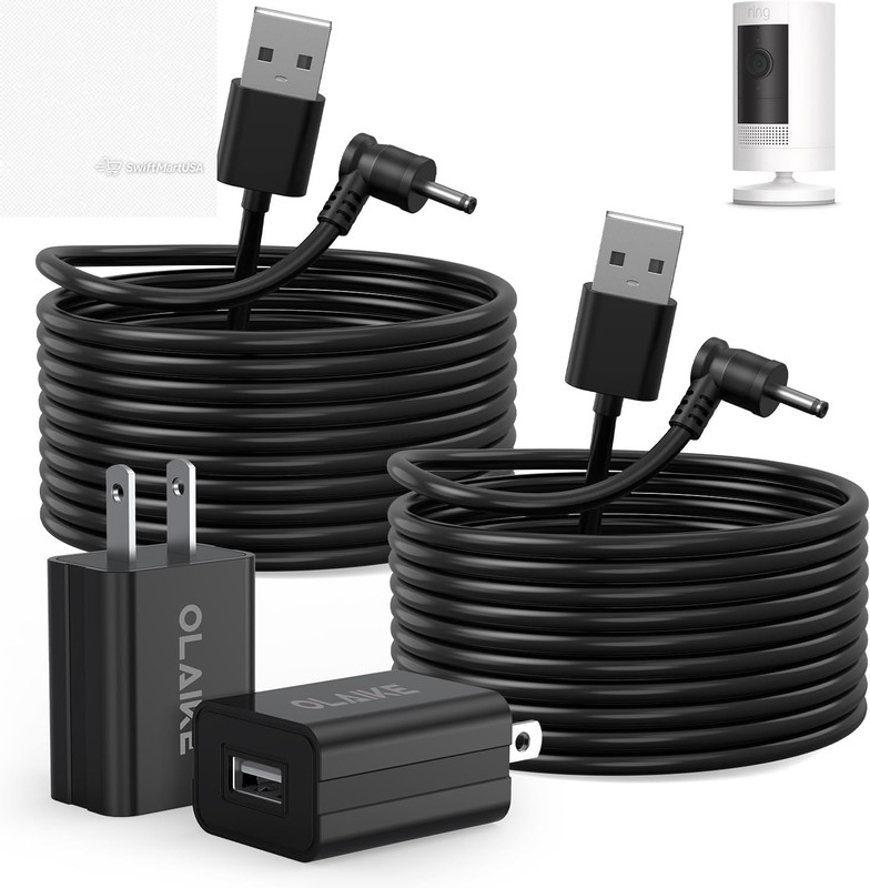 Indoor Outdoor Power Adapter for Ring Stick Up Cam Battery 2nd 3rd Gen 16ft Cabl gallery