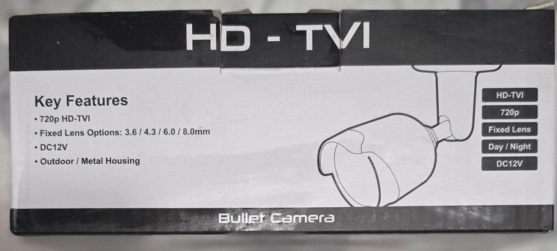 HD-TVI 720p Bullet Camera Outdoor Weatherproof Night Vision Fixed Lens DC12V