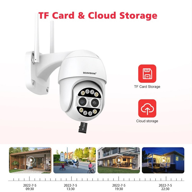 BOAVISION HD 8MP WIFI Camera PTZ Dual Lens 8X Digital Zoom Outdoor Auto Tracking gallery