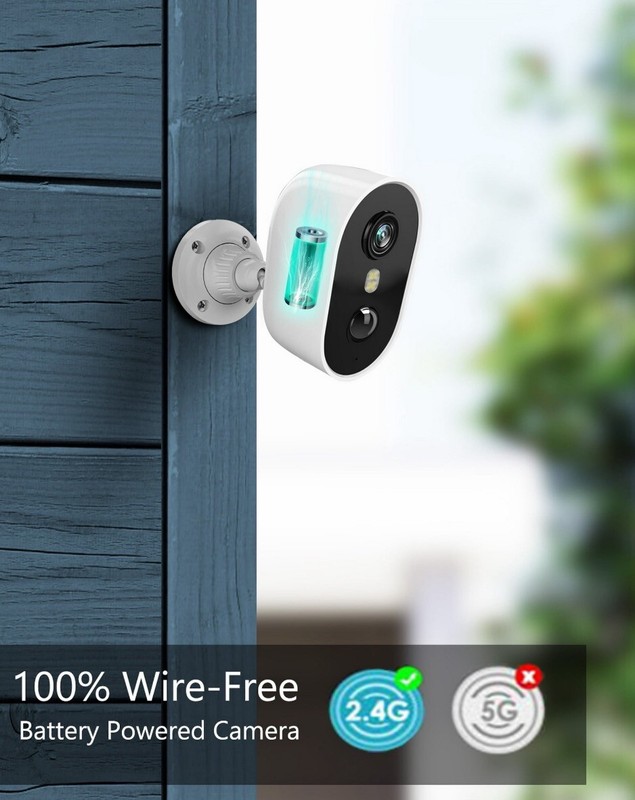 2K Wireless Security Camera, Waterproof 2.4Ghz Wi-Fi Night Vision 2 Way Audio gallery