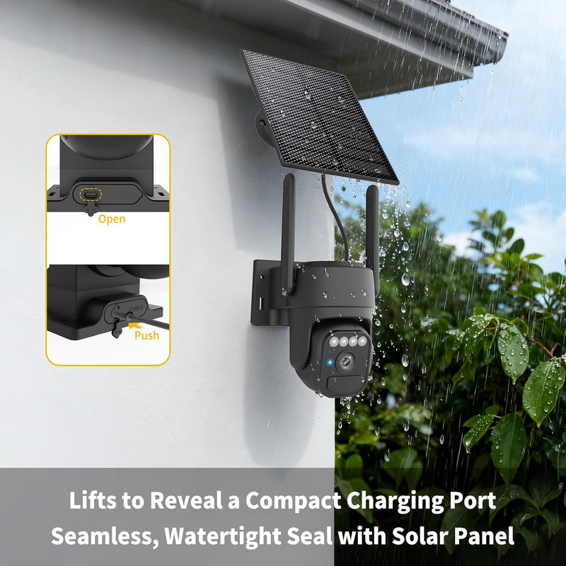 360° Wi-Fi Home Solar Security Cameras Wireless Outdoor 2 Packs | 5200Mah Batter gallery