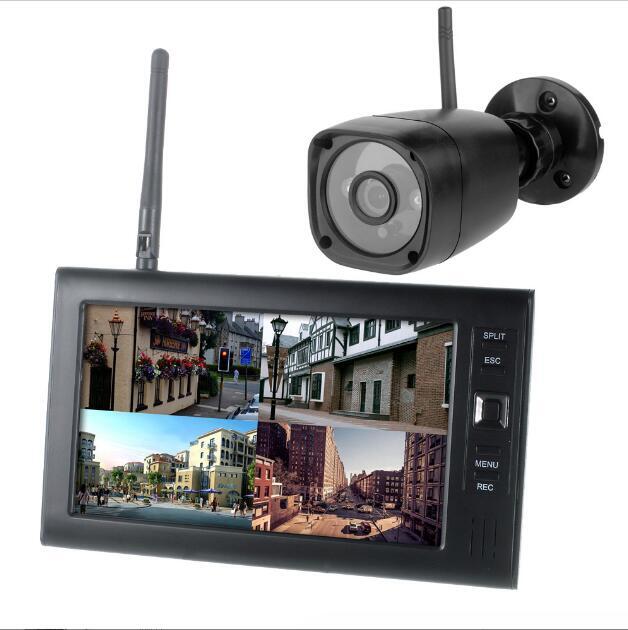 tot Digital 4 Wireless CCTV Home Security Camera with 7'' LCD Monitor DVR Record gallery