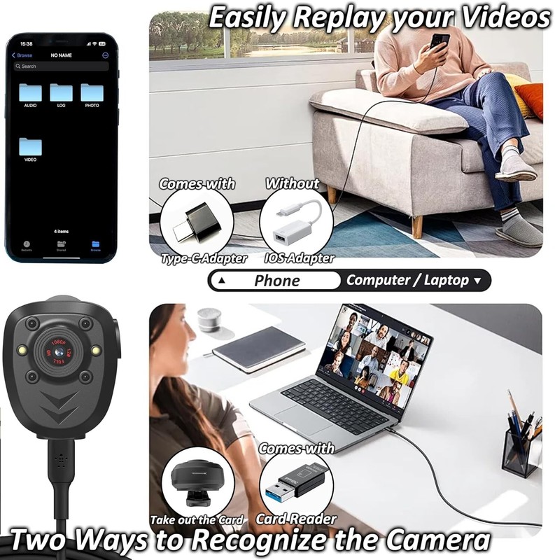 Camara De Cuerpo HD Con Grabacion De Audio Y Video Vision Nocturna Usable NUEVO. gallery