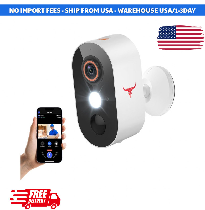 1080P Wireless Security Camera Outdoor, Battery Powered, AI Human Detection, Col