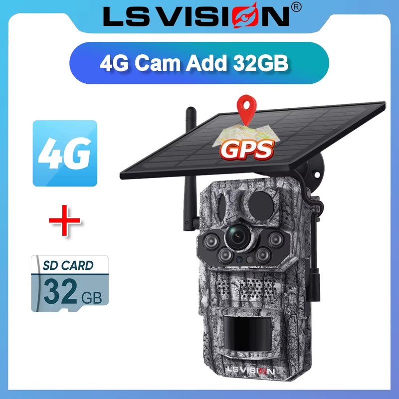 LS VISION 5MP 4G Solar Hunting Trail Camera GPS 20M PIR Motion Detection Night V gallery