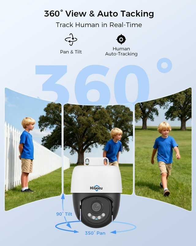 5MP PoE PTZ Outdoor Security Camera | 360° Pan, Color Night Vision, Auto Trackin gallery